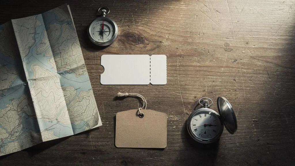 Overhead editorial photograph symbolizing the many interlocking logistical details of a complex journey